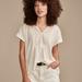 Lucky Brand Schiffly Yoke Tee - Women's Clothing Tops Shirts Tee Graphic T Shirts in Whisper White, Size M