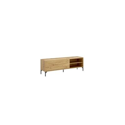 Dmora TV-Schrank Asinara, niedriges Sideboard für Wohnzimmer, TV-Sideboard für Wohnzimmer, 155x43h47 cm, Eiche Nodi