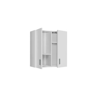 Dmora Hängeschrank Detroit, Beistellschrank mit 2 Türen, Mehrzweck-Badezimmer oder Wäscheschrank, 59x27h60 cm, Weiß