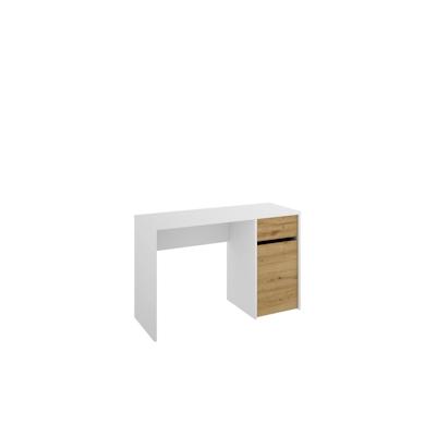 Dmora Schreibtisch Denervo, Mehrzweckschreibtisch für Büro oder Schlafzimmer, 110 x 50 x 74 cm, Weiß und Nodi-Eiche