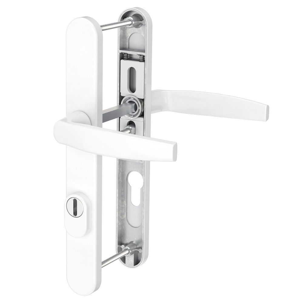 MS Beschläge Langschild PZ 72mm Schmalrahmengarnitur Kernziehschutz Drücker/Drücker 87-102mm Image