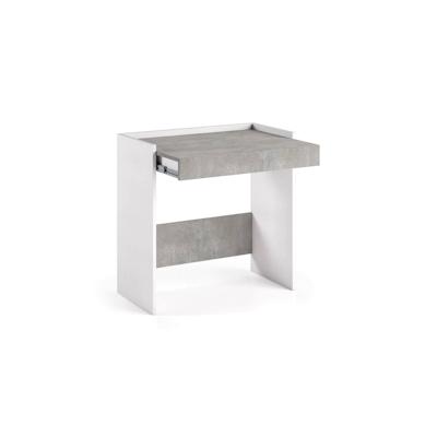 Dmora Schreibtisch Clematide, Moderner Schreibtisch mit Schublade, Studier - oder Bürotisch für PC - Buchhalter, 80x40h79 cm, Weiß und Beton Image