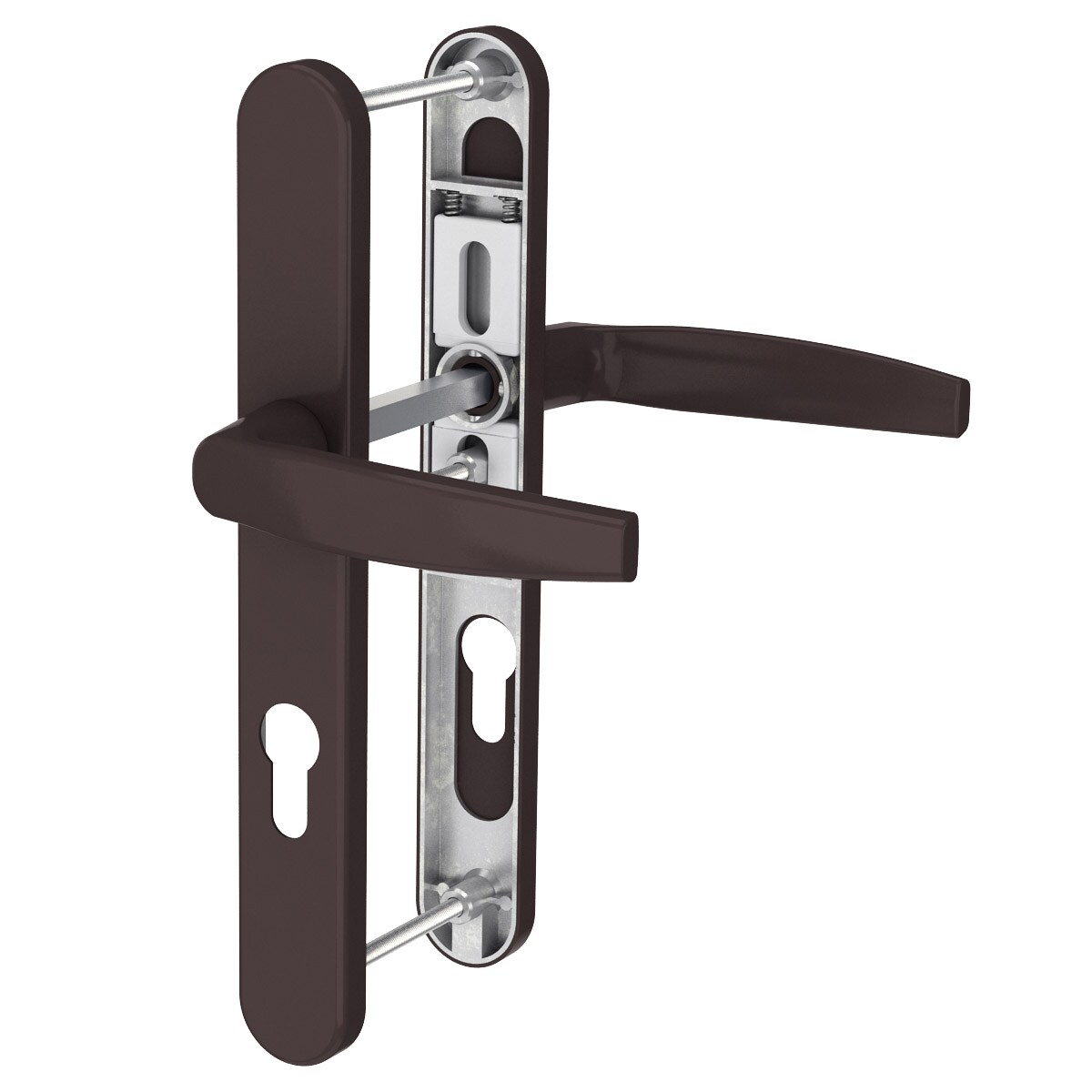 MS Beschläge Langschild Schmalrahmengarnitur 8-92mm Braun Drücker/Drücker Türstärke 55-70mm Image