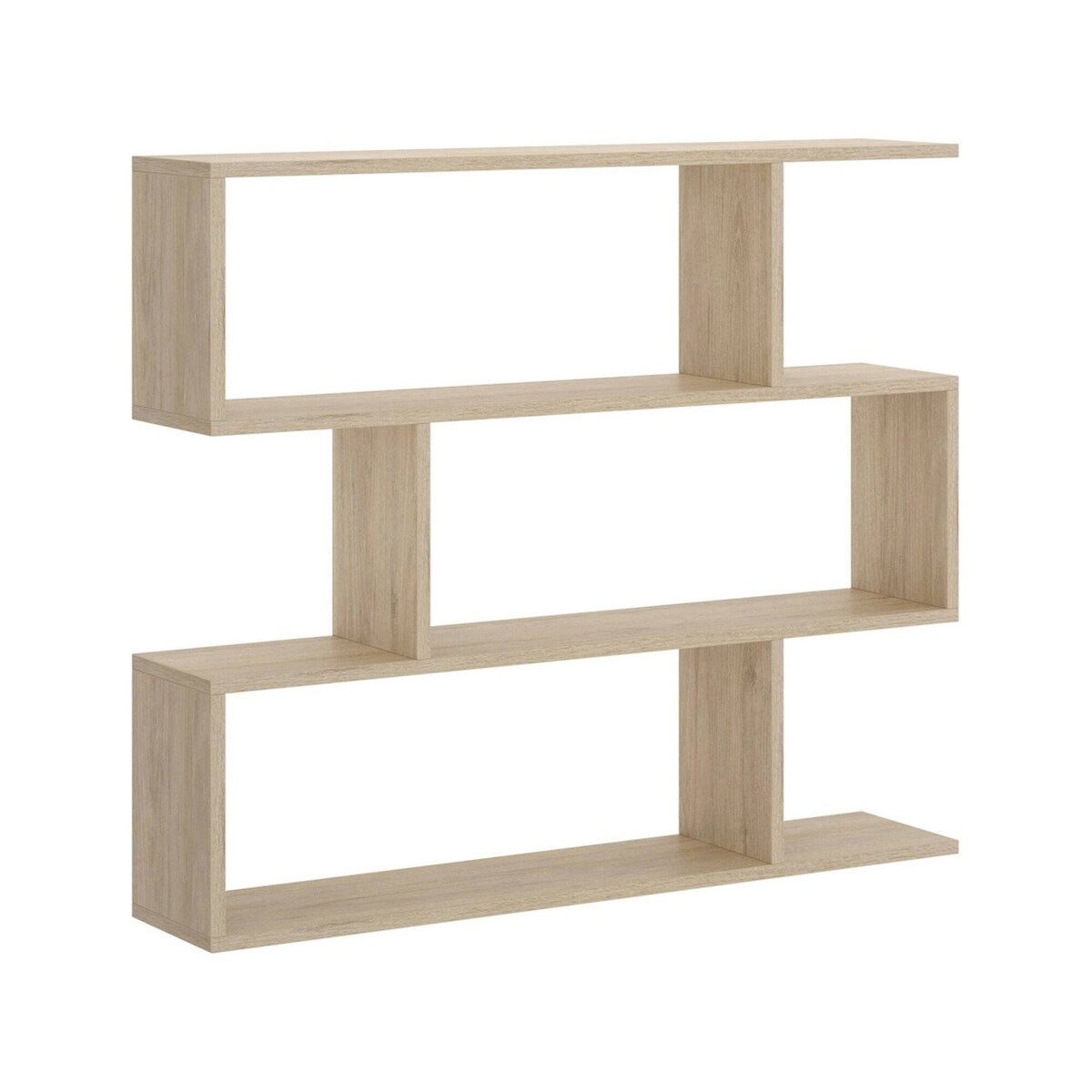 Dmora Bücherregal Misone, Mehrzweck-Büroregal, Bücherregal mit 3 Regalen, 110x25h96 cm, Eiche Image