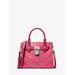 Michael Kors Hamilton Medium Signature Logo and Snake Embossed Satchel Pink One Size