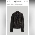 Madewell Jackets & Coats | Madewell Washed Leather Motorcycle Jacket | Color: Black | Size: S