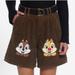 Disney Shorts | Hot Topic Disney Chip & Dale Brown Corduroy Shorts Embroidered Plus Cord Belt 16 | Color: Brown/Tan | Size: 16