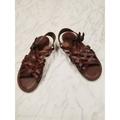 American Eagle Outfitters Shoes | American Eagle Size 7 Flat Strappy Brown Sandal | Color: Brown | Size: 7