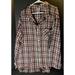 Disney Shirts | Disney Parks Mens 2xl Tartan Plaid Mickey Christmas Santa Long Sleeve Shirt | Color: Tan | Size: 2xl