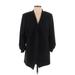 DKNY Jacket: Mid-Length Black Print Jackets & Outerwear - Women's Size Medium