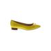 Banana Republic Flats: Slip-on Chunky Heel Work Yellow Solid Shoes - Women's Size 8 - Pointed Toe
