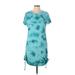 Victoria's Secret Pink Casual Dress: Teal Tie-dye Dresses - Women's Size Large