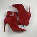Michael Kors Shoes | Michael Kors Giselle 8.5 Ankle Boots Women Red Suede Pointed Toe High Heels 8066 | Color: Red | Size: 8.5