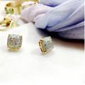 Kate Spade Jewelry | Kate Spade Mini Small Opal Glitter Square Stud Earrings Nwt | Color: Gold/White | Size: Os