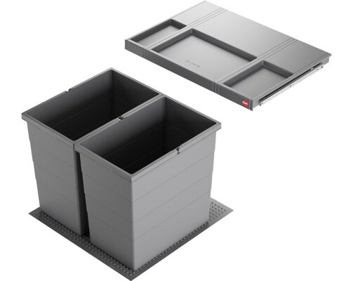 Hailo Abfallsammler 3301671 Allegro 430 Einsatz 2x 28 Liter Dunkelgrau Image