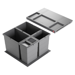 Hailo Abfallsammler 3301641 Allegro 345 Einsatz 2x 8 + 2x 18 Liter Dunkelgrau Image