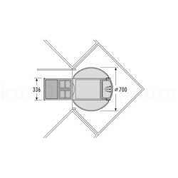 Hailo Eckabfallsammler 3646132 Rondo 3-fach Mülltrennung 18 + 2x 8,5 Liter Image