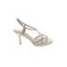 Nina Heels: Silver Print Shoes - Women's Size 8 1/2 - Open Toe