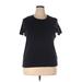 Croft & Barrow Short Sleeve T-Shirt: Black Print Tops - Women's Size 2X-Large