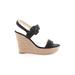 Marc Fisher Wedges: Black Solid Shoes - Women's Size 8 1/2 - Open Toe