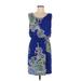 Valerie Bertinelli Casual Dress - Mini Scoop Neck Sleeveless: Blue Dresses - Women's Size 8