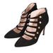 Kate Spade Shoes | Kate Spade Woman’s Black Suede Pointy Toe Stripe Pumps Heel Shoes | Color: Black | Size: 8.5
