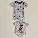 Disney One Pieces | Disney Mickey Mouse 2 Piece Set-Bodysuit & Romper Size 0-3 Months | Color: Blue/Gray | Size: 0-3mb