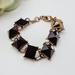 J. Crew Jewelry | J. Crew Chunky Faceted Black Lucite Bronze Tone Statement Bracelet | Color: Black/Gold | Size: Os