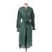 Ulla Johnson Casual Dress - Shirtdress Crew Neck 3/4 sleeves: Green Dresses - New - Women's Size 2