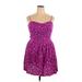 Fire Los Angeles Casual Dress: Purple Hearts Dresses - Women's Size 2X-Large