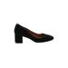 J.Crew Heels: Slip-on Chunky Heel Minimalist Black Solid Shoes - Women's Size 7 - Almond Toe