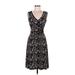 DressBarn Cocktail Dress - Party V-Neck Sleeveless: Black Dresses - Women's Size 6