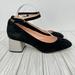 J. Crew Shoes | J. Crew Celia Contrast Silver Glitter Ankle Strap Block Heel Suede Leather Shoes | Color: Black/Silver | Size: 8.5