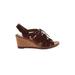 Clarks Wedges: Brown Solid Shoes - Women's Size 10 - Open Toe