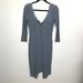 Free People Dresses | Free People Blue White Striped Back Slit Henley Neck Dress Size Small | Color: Blue/White | Size: S
