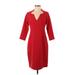 Alexia Admor Casual Dress - Sheath V Neck 3/4 sleeves: Red Solid Dresses - New - Women's Size 4