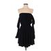 ASOS Casual Dress - Party Off The Shoulder 3/4 sleeves: Black Solid Dresses - Women's Size 4