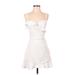 Black Halo Casual Dress - Mini Sweetheart Sleeveless: White Solid Dresses - Women's Size 0