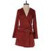 Zara TRF Casual Dress - Party V-Neck Long sleeves: Burgundy Solid Dresses - Women's Size X-Small