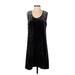 Eileen Fisher Casual Dress - Mini Scoop Neck Sleeveless: Black Print Dresses - Women's Size Small