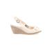 Montego Bay Club Wedges: Ivory Solid Shoes - Women's Size 9 1/2 - Peep Toe