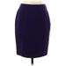 Le Suit Casual Pencil Skirt Knee Length: Purple Solid Bottoms - Women's Size 2 Petite