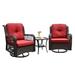 3-Piece Patio Outdoor Swivel Rocking Chairs Conversation Bistro Set