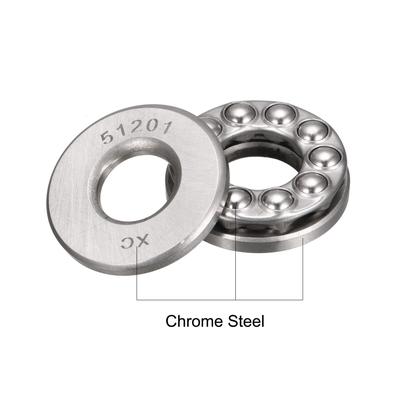 Thrust Ball Bearings Chrome Steel One-Way Rolling Direction Steel Cage 2pcs