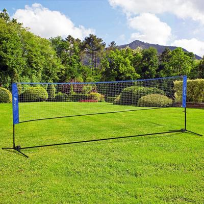 Soozier Portable Badminton Net, 14ft Volleyball Net, Foldable and Height Adjustable