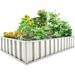 Galvanized Steel Metal Outdoor Garden Planter Box Kit with 8pcs