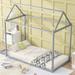 Twin Size Metal House Shape Platform Bed Canopy Bed