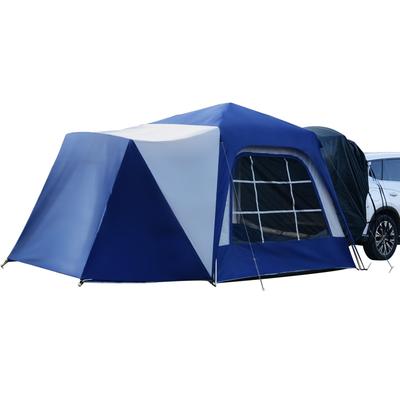 Large Car Camping Tent with Screen House and Porch, SUV Tailgate Tent