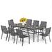 Lark Manor™ Pfarr Round 8 - Person 82.6" Long Outdoor Dining Set Metal in Black | 82.6 W x 39.3 D in | Wayfair 059BB9F92C2B4DFBBD89E605B9B0C098