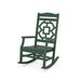 POLYWOOD® Outdoor Chinoiserie Rocking Plastic Chair Plastic in Green | 44.88 H x 21.2 W x 18.99 D in | Wayfair MSRK195GR